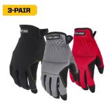 Large Utility Outdoor and Work Gloves (3-Pack)