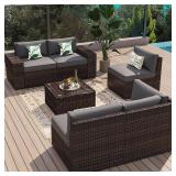 Rattan Two Wicker Outdoor Chairs and Table Set
