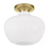 Pompton 12in 1-Light Gold Semi-Flush Light