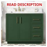 Tamsin 42" Single Sink Vanity with Marble CRACKED