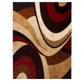 Tribeca Slade Brown/Red 9x12 Abstract Rug