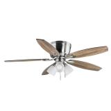 Sidlow 52" Indoor LED Hugger Fan With Light