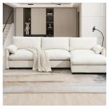 96.5" L Shaped Sofa, Beige (May Be Missing Pieces