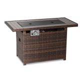 44 in. Wicker Propane Fire Pit Table