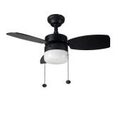 Triplicity 30 in. Indoor Matte Black Fan