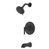 Vedra 3-Spray Tub & Shower Faucet Matte Black