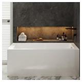 Claire 60 in. Acrylic Tub, White