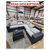 Outdoor Lshaped patio furniture and table set