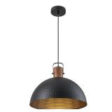 Black Pendant Light with Hammered Dome Shade