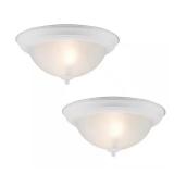 12.75" 2-Light White Flush Mount (2-Pack)