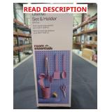 Pink Kitchen Utensils Set & Holder