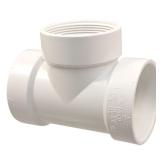 4 in. PVC DWV Hub x Hub x FIPT Test Tee