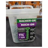 Backer on rock on screws