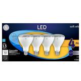 GE Soft White 65W LED BR30 Floodlight 4-pack