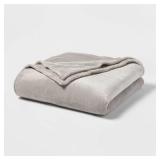 King Microplush Bed Blanket Gray - Threshold