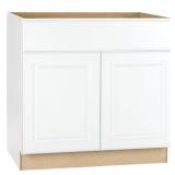 Hampton 30 in. Sink Base Cabinet Satin White