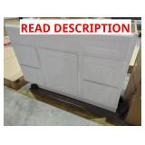 48" White Bathroom Vanity (Damaged End & Drawer)