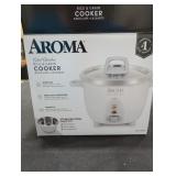 Aroma 6-Cup White Rice Cooker with SS