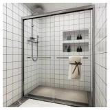 56-60 in Shower Door, Brushed Nickel