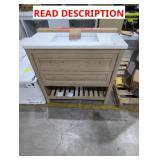 Beige Vanity w/ Top 36" x 19" x 35"