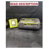 Ryobi 40V 4Ah Lithium Battery With Charger