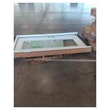 36in white full glass left hand exterior door