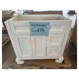 White Bathroom Vanity/ Cabinet, 2 Drawer Plus 2
