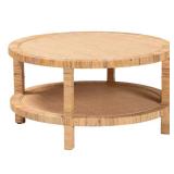 Kalimantan 35.4 in. Round Rattan Coffee Table