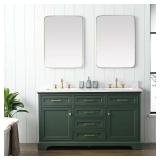 Thompson 60" Vanity w/ Carrara Top & Sinks