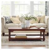 Glenmore 54 in. Walnut Wood Coffee Table