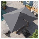 Double Top 13ft Cantilever Umbrella - Gray