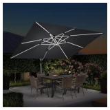 Aluminum Solar LED Cantilever Patio Umbrella