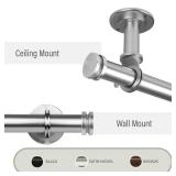 Bun Curtain Rod 66 120 in., Satin Nickel