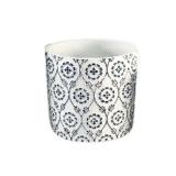 Blue and White Concrete Forma Cylinder Planter