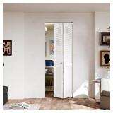 24 in. Louver PVC Bi-fold Door with Locks