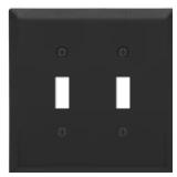 2-Gang Toggle Steel Wall Plate - Matte Black
