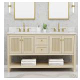 Arcott 61 in. Double Sink Vanity, Marble Top
