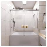 Brushed Nickel Frameless Sliding Door