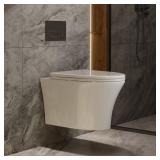 Elongated Wall-Hung Toilet with Seat