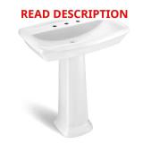 Designer 30 in. Pedestal Sink White, Missing Base