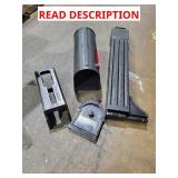 Black plastic mailbox with post