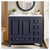 BYBLIGHT 36" Freestanding Blue Vanity Top