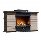 63 in. x 41.3 in. Outdoor Fireplace Beige Steel P