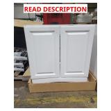 White base cabinet HAS DAMAGE aprox 32"x31"x19"