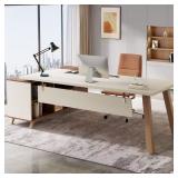 Lanita 71 in. L-Shaped Desk with 2 Drawers