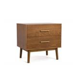 Furniture of America Walnut Rubberwood 2 -Drawer