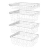 27 in. H x 21 in. W White 4-Drawer Basket