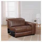 Tellot Brown Power Recliner with Headrest