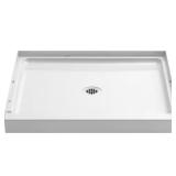 36x34 in. Center-Drain Shower Pan, White