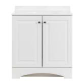 Bath Vanity with Marble Top & White Basin